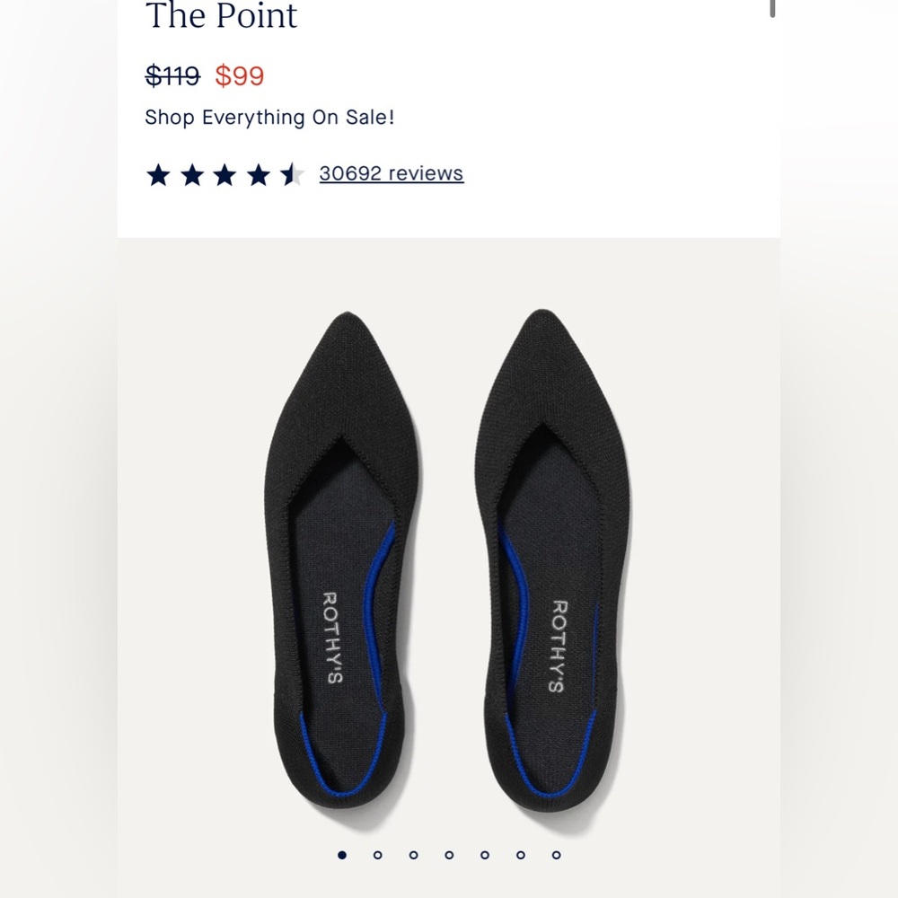Rothy’s The Point Black washable flats